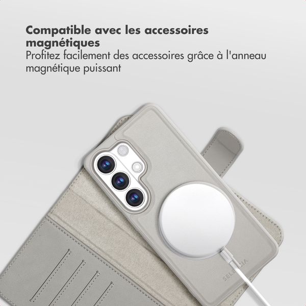 Selencia Étui portefeuille amovible Olyn avec MagSafe Samsung Galaxy S26 Ultra - Gris