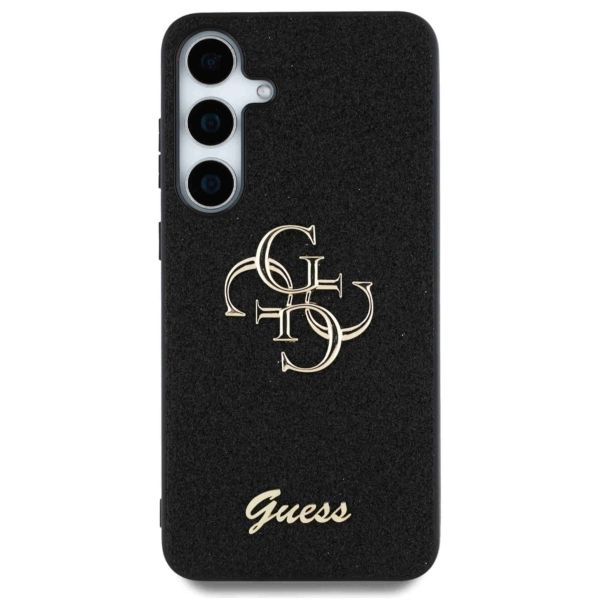 Guess Coque 4G Metal Logo Glitter Samsung Galaxy S25 - Noir
