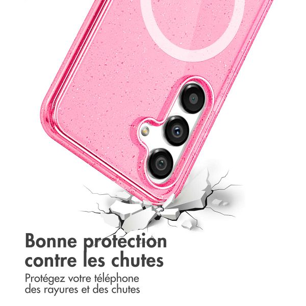imoshion Coque Pailletée avec MagSafe Samsung Galaxy S25 Plus - Rose