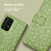 imoshion ﻿Étui de téléphone portefeuille Design Samsung Galaxy A52(s) (5G/4G) - Green Flowers