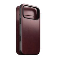 Nomad Étui de style livre folio moderne en cuir Horween avec MagSafe Apple iPhone 17 Pro Max - Burgundy