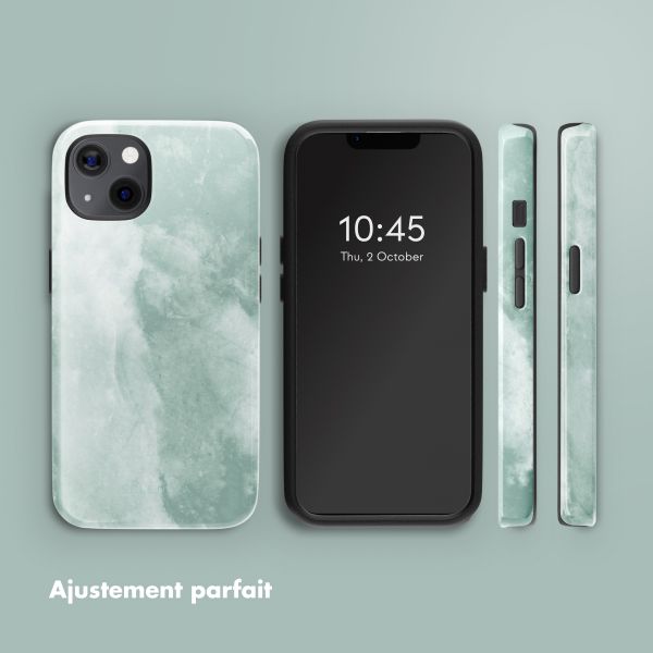 Selencia Coque arrière Vivid Tough avec MagSafe iPhone 13 - Marble Grayed Jade