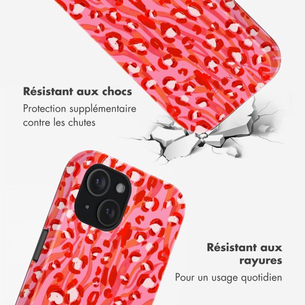 Selencia Coque arrière Vivid Tough avec MagSafe iPhone 15 - Wild Spots Lipstick