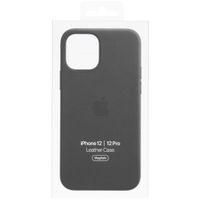 Apple Coque Leather MagSafe iPhone 12 (Pro) - Black