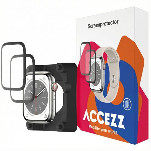 Accezz 2x Protecteur d'écran avec applicateur pour Apple Watch Series 7-9 - 45 mm