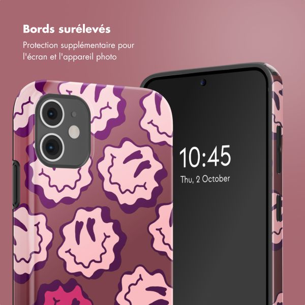 Selencia Coque arrière Vivid Apple iPhone 11 - Wavy Smiley Pink