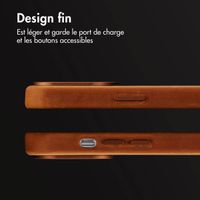 Accezz Coque MagSafe en cuir vintage Apple iPhone 14 Pro - Tabacco Cognac
