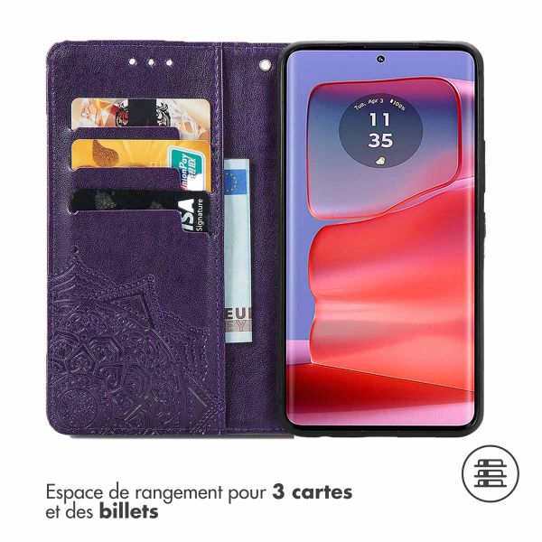 imoshion Etui de téléphone portefeuille Mandala Motorola Moto G75 5G - Violet