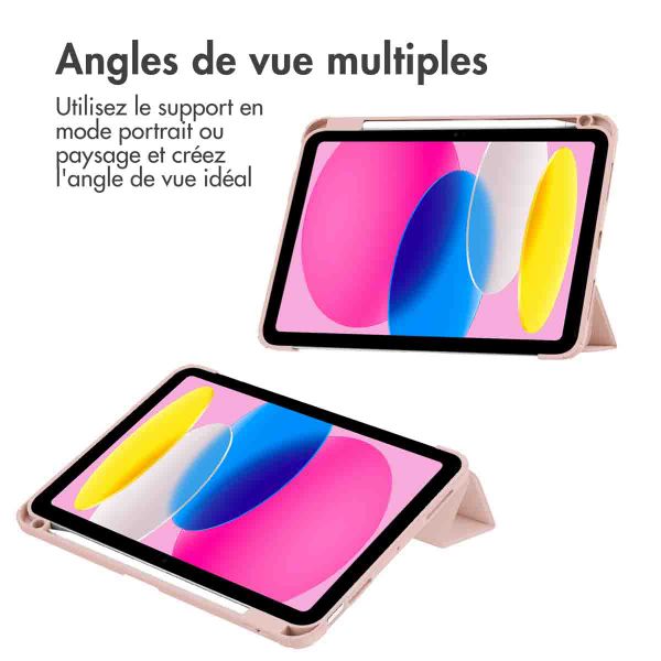 imoshion Coque tablette rigide Trifold Apple iPad 11 (2025) 11 pouces A16 / iPad 10 (2022) 10.9 pouces - Rose