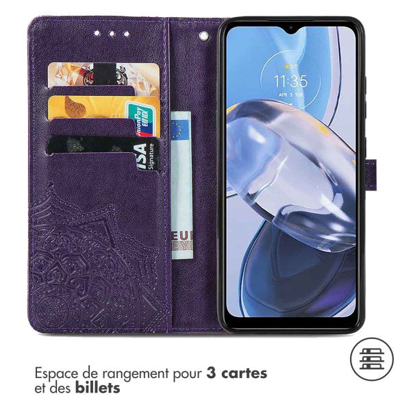 imoshion Etui de téléphone portefeuille Mandala Motorola Moto E22 - Violet