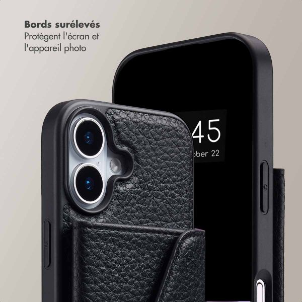 Selencia Coque de télephone Sera avec cordon et porte-cartes enveloppe Apple iPhone 17 - Noir