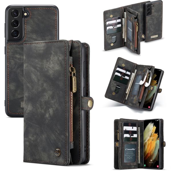 CaseMe Etui de téléphone de luxe en cuir 2 en 1 Samsung Galaxy S21