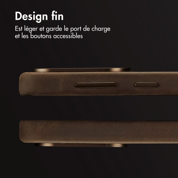 Accezz Coque MagSafe en cuir vintage Samsung Galaxy A56 - Rustic Brown
