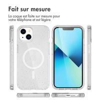 imoshion Coque Pailletée avec MagSafe Apple iPhone 14 - Paillettes Transparent