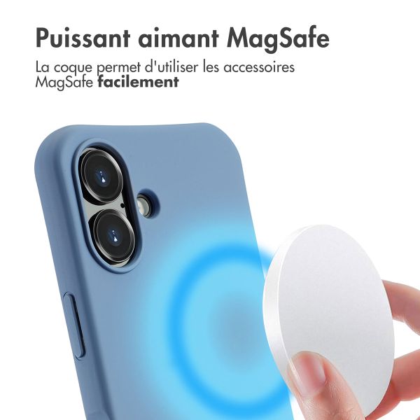 imoshion Coque de couleur avec cordon amovible MagSafe iPhone 16 - Ash Blue