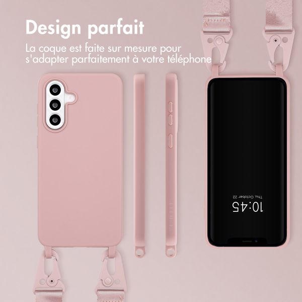 Selencia Coque silicone avec cordon amovible Samsung Galaxy A56 - Sand Pink