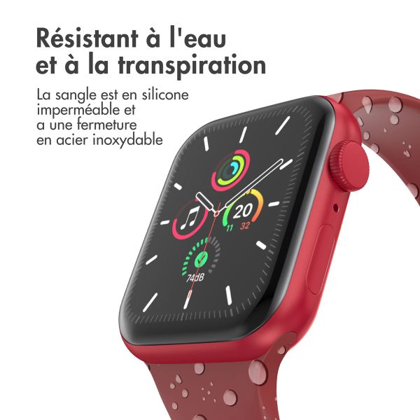 imoshion Bracelet en silicone⁺ Apple Watch Series 1 t/m 11 / SE / Ultra (44/45/46/49 mm) - Taille M/L - Wine