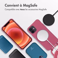 imoshion Coque arrière Color avec cordon amovible et MagSafe Apple iPhone 12 (Pro) - Raspberry
