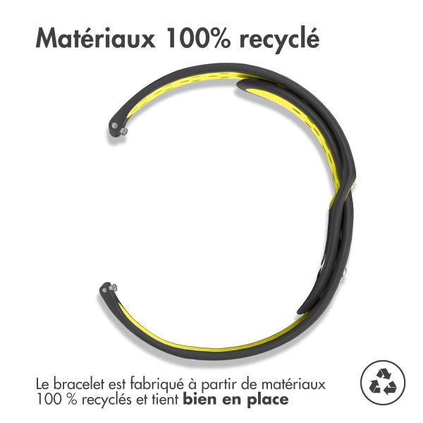 imoshion Bracelet sportif en silicone - Connexion universelle de 18 mm - Noir / Jaune