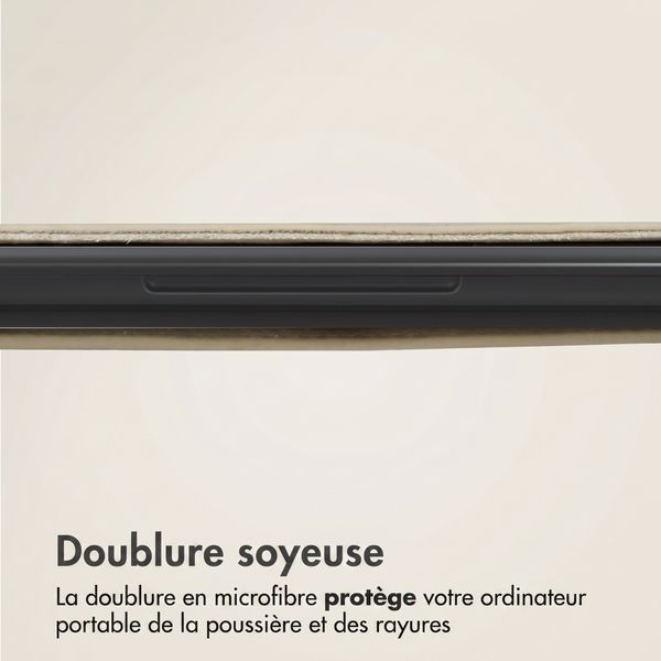 Accezz Leather Pochette ordinateur le Apple MacBook 16 pouces - Beige