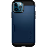 Spigen Coque Slim Armor CS Apple iPhone 12 (Pro) - Bleu foncé