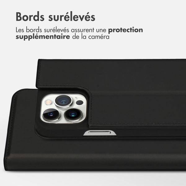 Accezz Étui de téléphone Slim Folio en cuir de qualité supérieure Apple iPhone 13 Pro Max - Noir