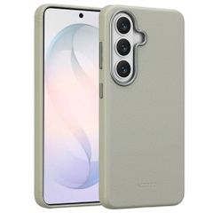 Accezz Coque arrière en cuir avec MagSafe Samsung Galaxy S26 - Light Grey
