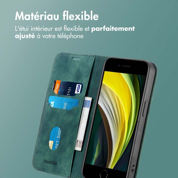 imoshion Étui de téléphone portefeuille Slim Apple iPhone SE (2022 / 2020) / 8 / 7 / 6(s) - Vert