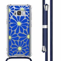 imoshion Coque Design avec cordon Samsung Galaxy S8 - Cobalt Blue Flowers Connect