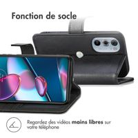 imoshion Étui de téléphone portefeuille Motorola Edge 30 Pro / Edge Plus (2022) - Noir