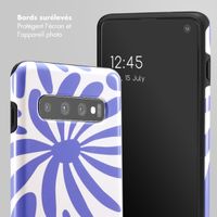 Selencia Coque arrière Vivid Tough Samsung Galaxy S10 - Modern Bloom Sapphire Blue