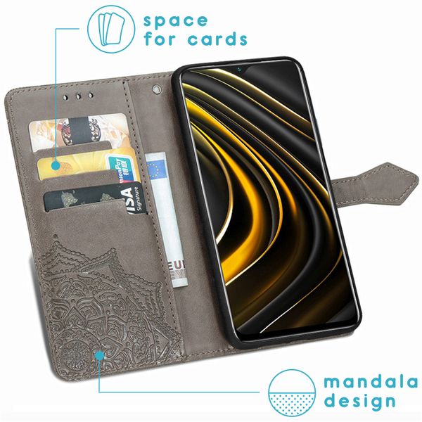 imoshion Etui de téléphone Mandala Xiaomi Poco M3 - Gris