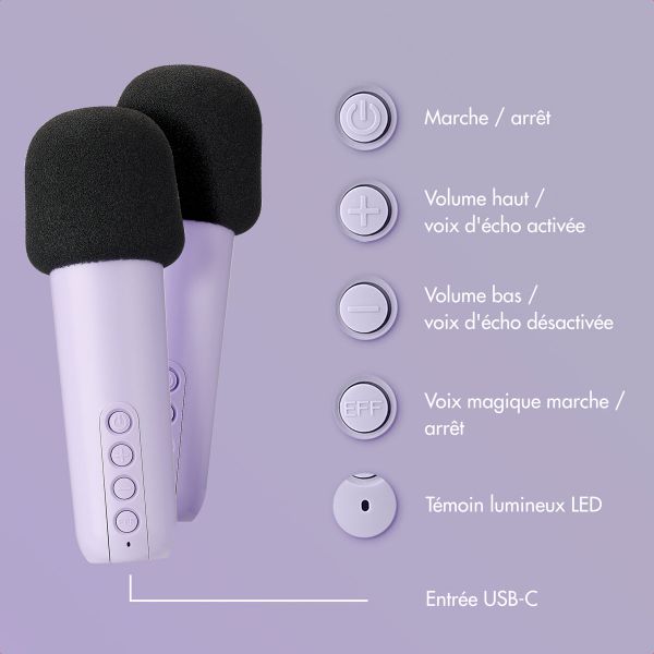 imoshion Sing & Shine Karaoke Set - Enceinte et 2 micros - Lavender Lilac