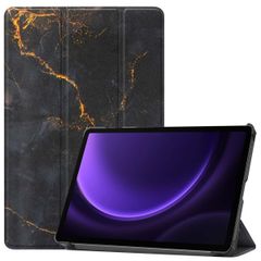 imoshion Coque tablette Design Trifold Samsung Tab S10 FE / S9 FE - Black Marble