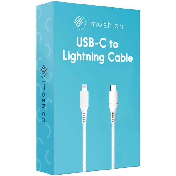 imoshion ﻿Câble Lightning vers USB-C - Non MFi - Textile tressé - 2 mètre - Blanc