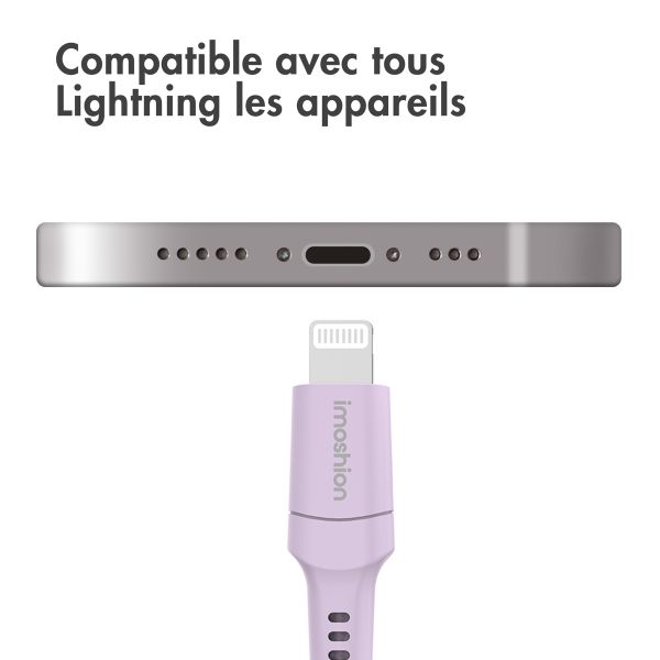 imoshion ﻿Câble Lightning vers USB-C - Non MFi - Textile tressé - 2 mètre - Lilas