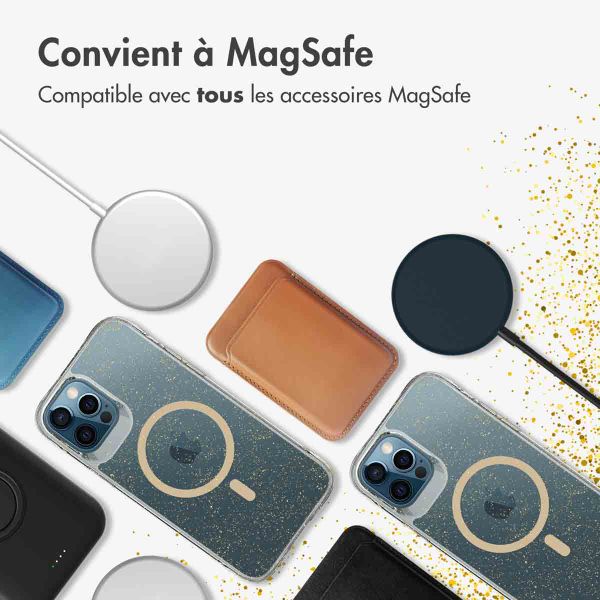 imoshion Coque arrière transparente Pailletée avec MagSafe Apple iPhone 12 (Pro) - Doré