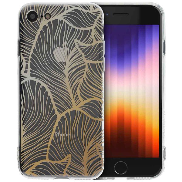 imoshion Coque Design Apple iPhone SE (2022 / 2020) / 8 / 7 - Golden Leaves Transparent