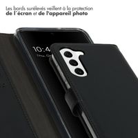 Selencia Étui portefeuille en cuir véritable Samsung Galaxy S23 - Noir