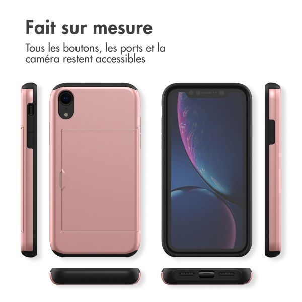 imoshion Coque arrière avec porte-cartes Apple iPhone Xr - Rose Doré
