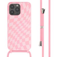 imoshion Coque design en silicone avec cordon Apple iPhone 15 Pro Max - Retro Pink