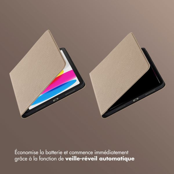 Selencia Coque tablette Riva Apple iPad 11 (2025) 11 pouces A16 / iPad 10 (2022) 10.9 pouces - Beige