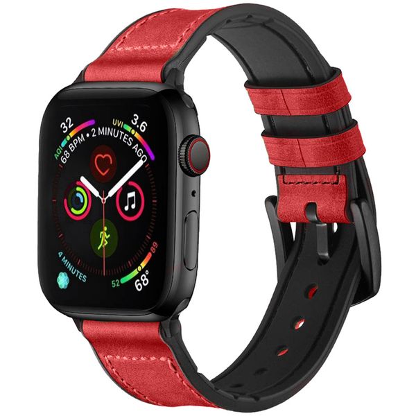 imoshion Bracelet en cuir véritable Apple Watch Series 1 t/m 9 / SE (38/40/41 mm) | Series 10 / 11 (42 mm) - Rouge