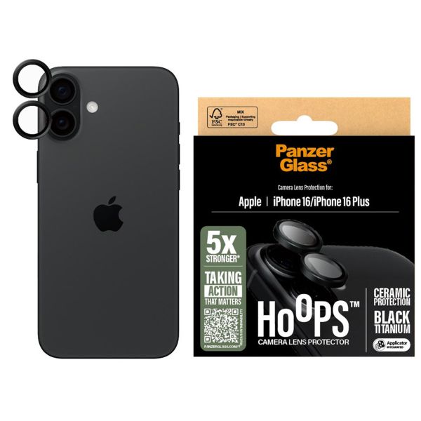 PanzerGlass Protection Caméra Ceramic Hoops Apple iPhone 16 / 16 Plus