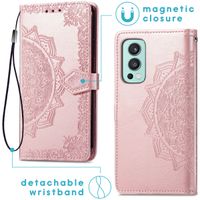 imoshion Etui de téléphone portefeuille Mandala OnePlus Nord 2 - Rose Champagne