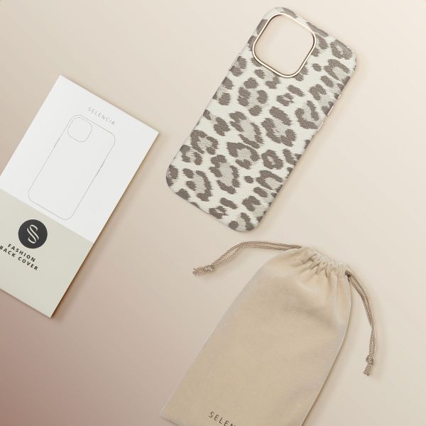 Selencia Coque Sabi imprimé panthère avec MagSafe Apple iPhone 16 Pro Max - Soft Ivory