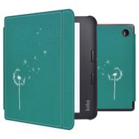 imoshion Design Slim Hard Sleepcover avec support Kobo Libra 2 / Tolino Vision 6 - Green Dandelion