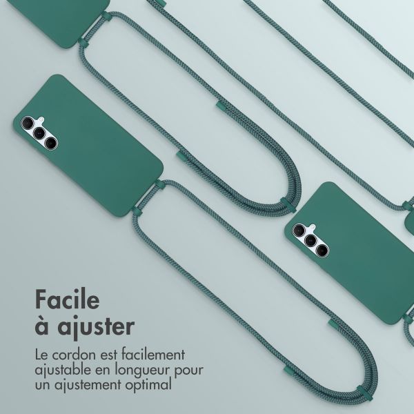 imoshion Coque de couleur avec cordon amovible Samsung Galaxy A55 - Vert foncé