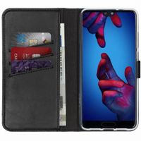 Selencia Étui portefeuille en cuir véritable Huawei P20 - Noir