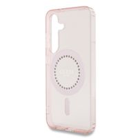 Guess Coque MagSafe IML avec strass Samsung Galaxy S25 - Rose